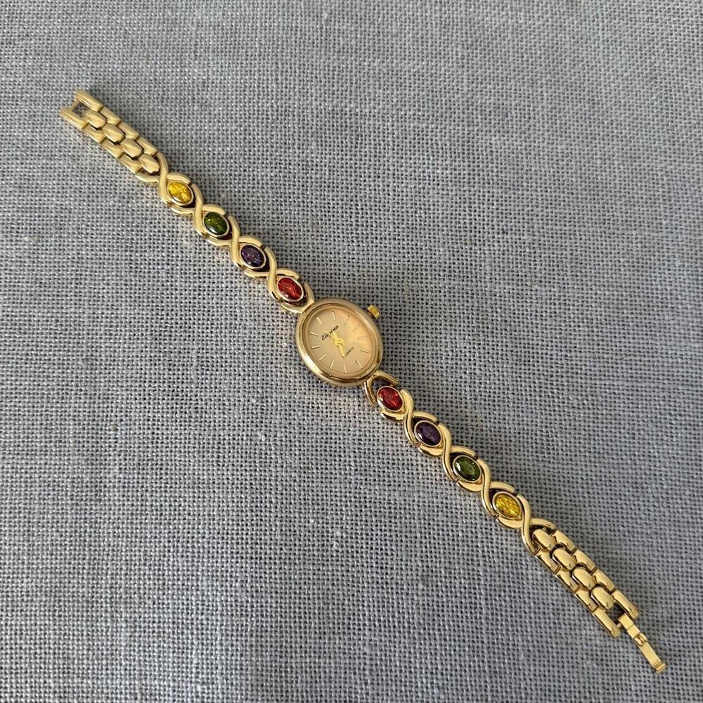 Fancy gold watch with multicolored WMNS1